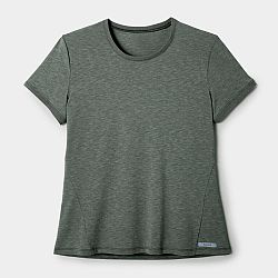 KALENJI Priedušné dámske bežecké tričko Soft zeleno-sivé zelená XL